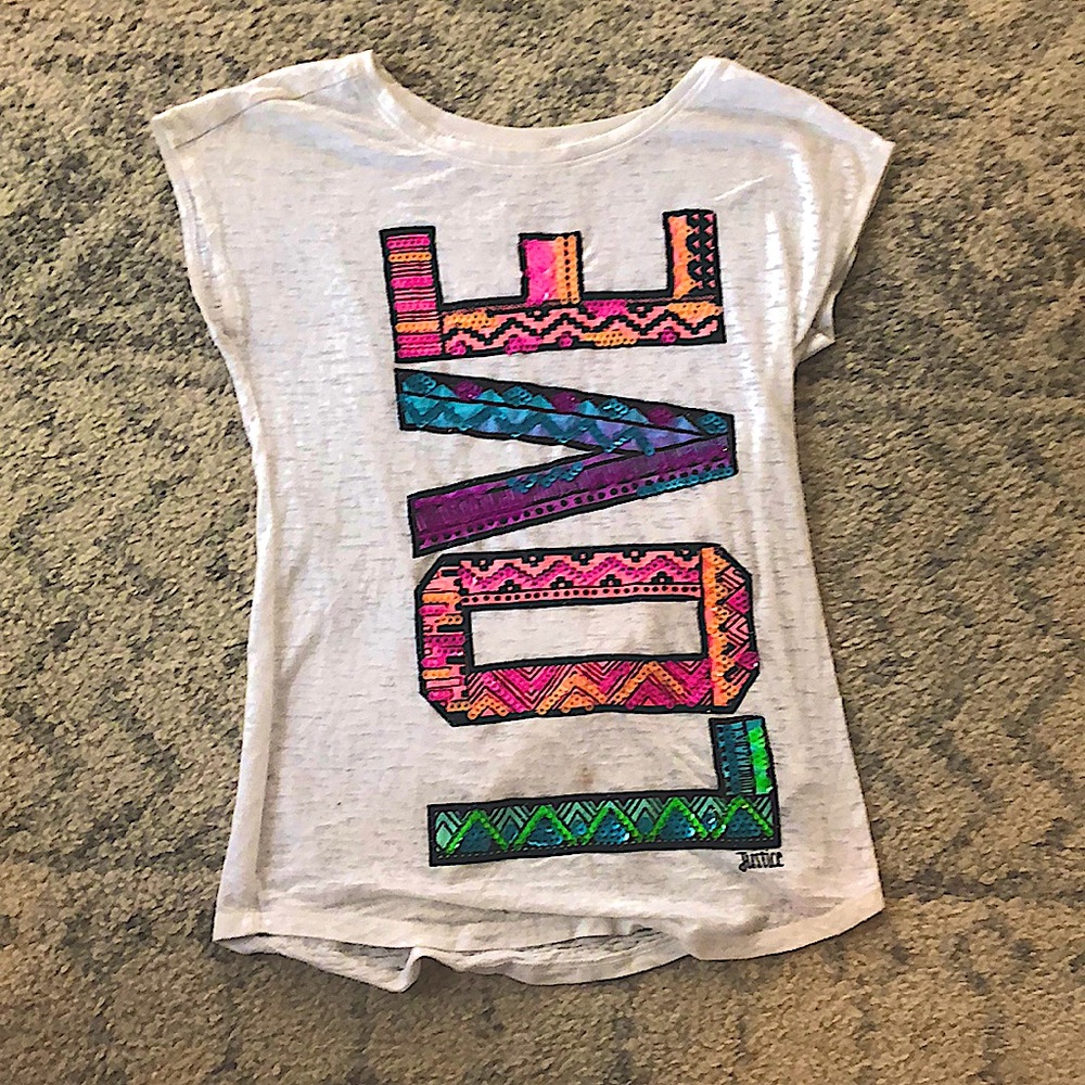 Free bundle add on - justice love sparkle shirt